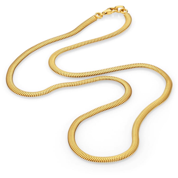 Cadena tipo serpiente, chapada en oro