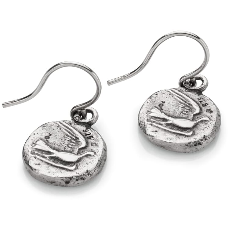Pendientes de paloma, plata