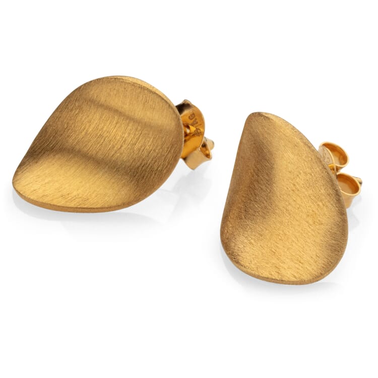 Pendientes de botón Satin, Oro