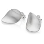 Pendientes de botón Satin Plata