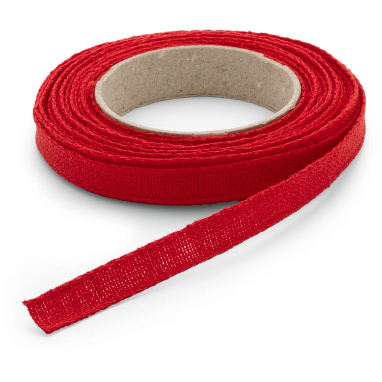 Cinta de regalo de lino teñida en rojo