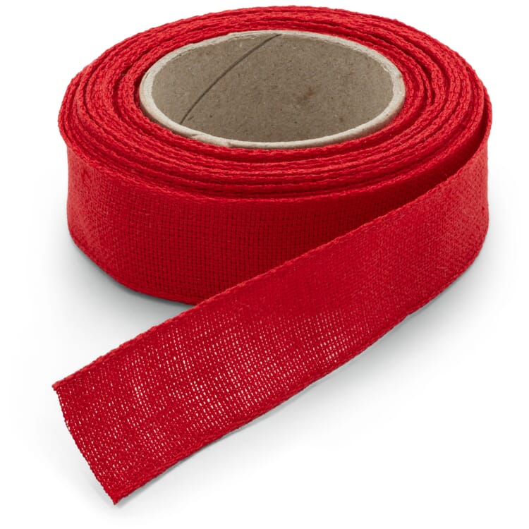 Cinta de regalo de lino teñida en masa, Rojo