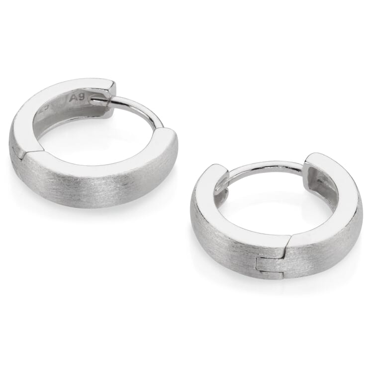 Pendiente Satin-Huggie, Plata