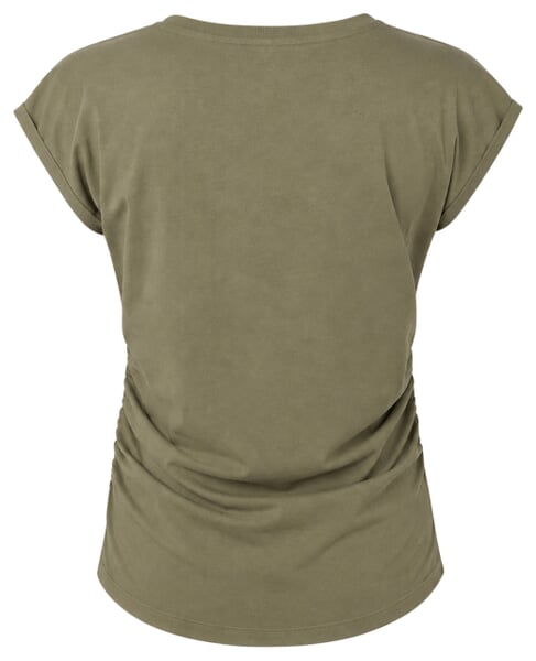 Maglietta sportiva con arricciatura laterale Kaki