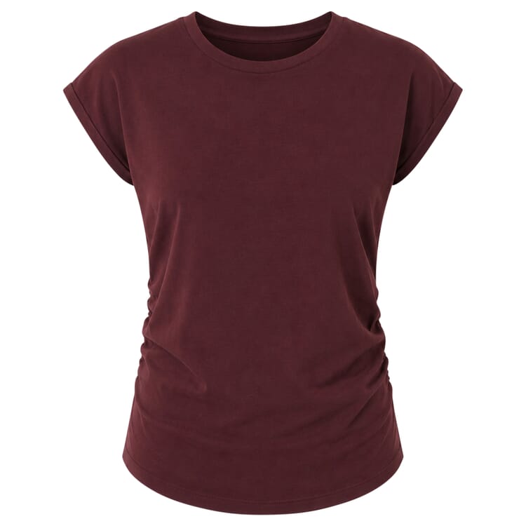 Camiseta deportiva con fruncido lateral, Rojo oscuro