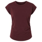 Sport-Shirt mit seitlicher Raffung Dunkelrot