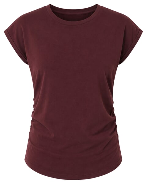 sportshirt met plooien aan de zijkant Donkerrood