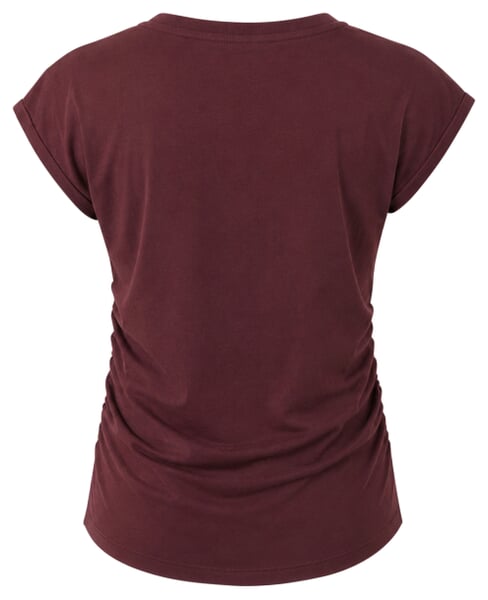 sportshirt met plooien aan de zijkant Donkerrood