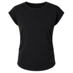 Camiseta deportiva con fruncido lateral Negro
