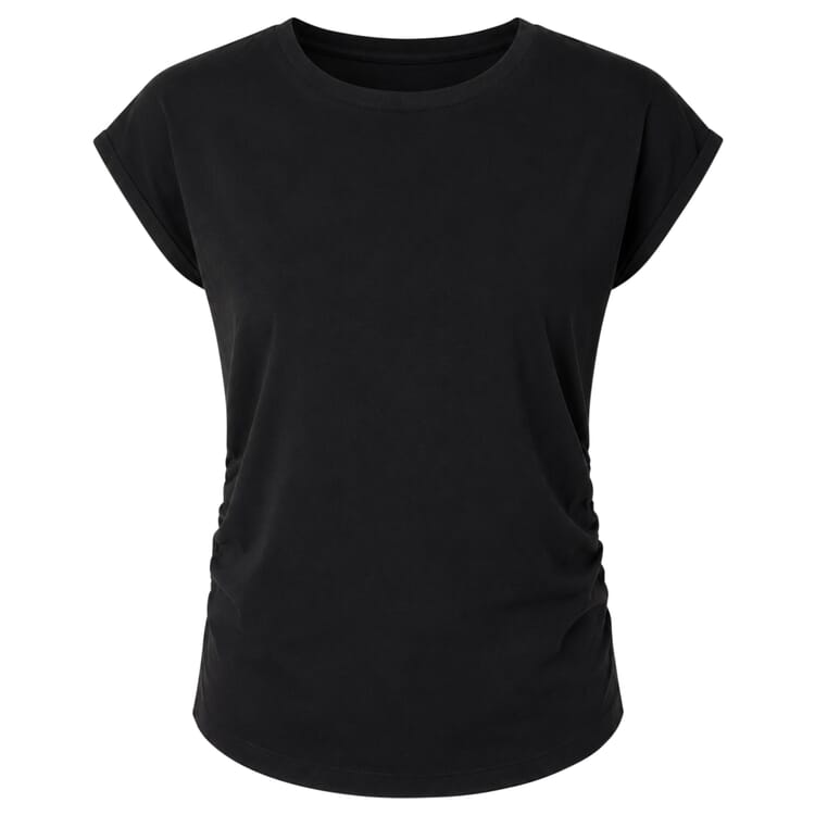 Camiseta deportiva con fruncido lateral, Negro