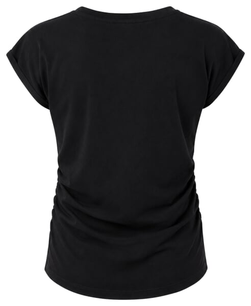 Sport-Shirt mit seitlicher Raffung Schwarz