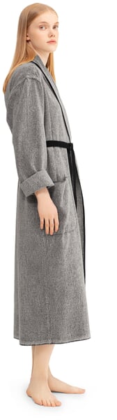 Linen Terry Bathrobe Black-Natural, manufacturing process