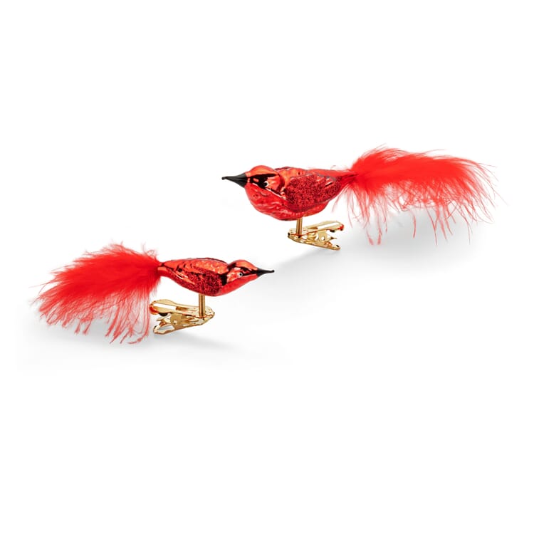 Oiseaux en verre de Lauscha, Rouge