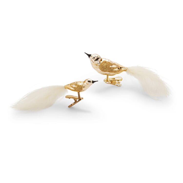 Lauschaer Glass Birds, Gold-Coloured