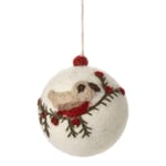 Geborduurde kerstballen van vilt Vogel