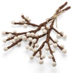 Small Felt Berry Twigs White
