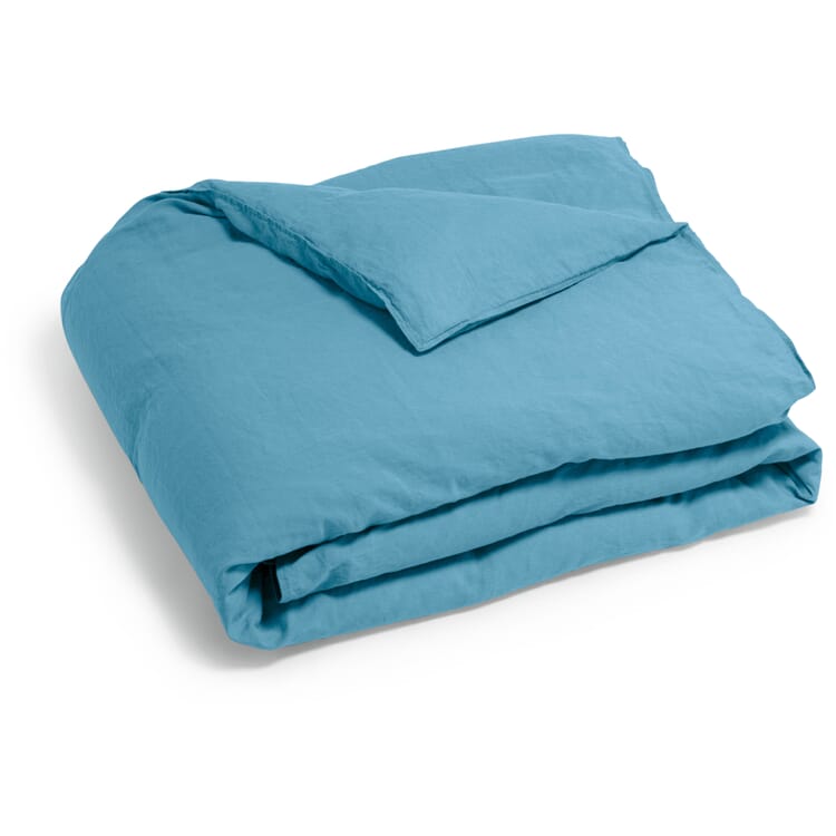 Bettbezug gewaschenes Leinen, Türkisblau