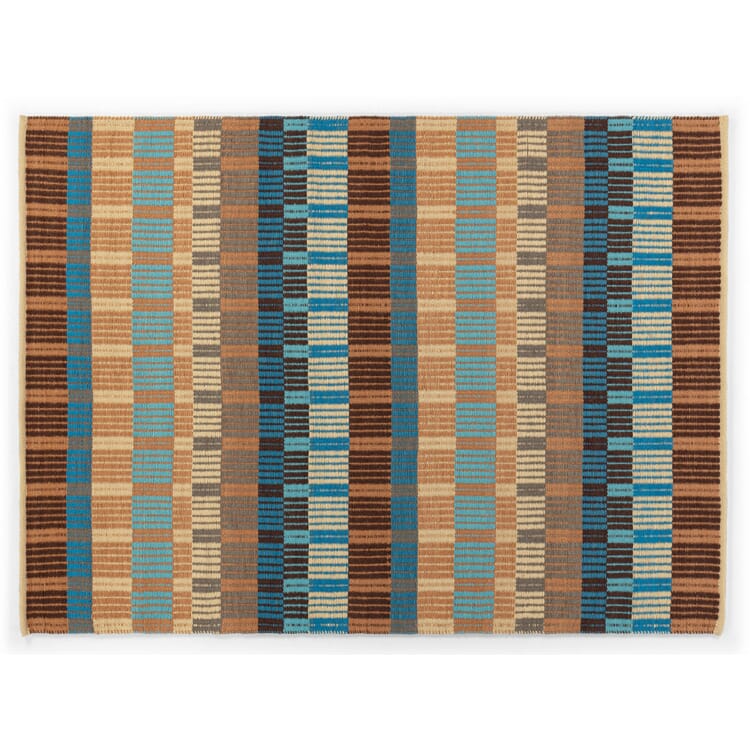Wollteppich Orion, Braun-Beige-Türkis