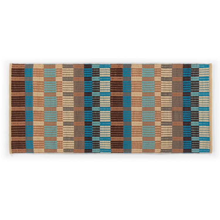 Tapis en laine Orion, Marron-beige-turquoise