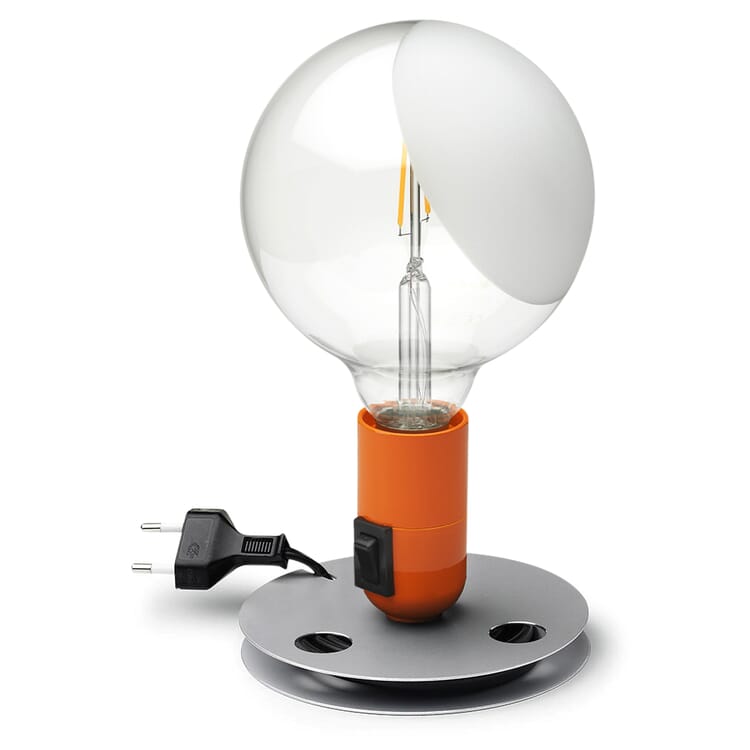 Tischleuchte Lampadina, Orange / Silber