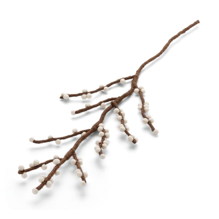 Felt Berry Branch, White