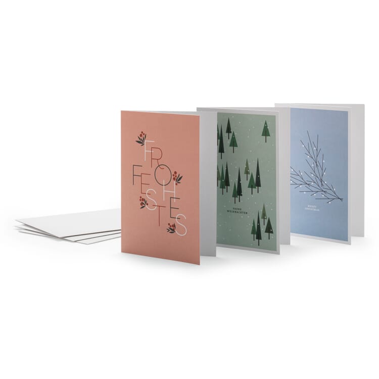 Weihnachtskarten grafisch Recyclingpapier, Set 1