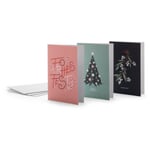 Weihnachtskarten grafisch Recyclingpapier Set 2