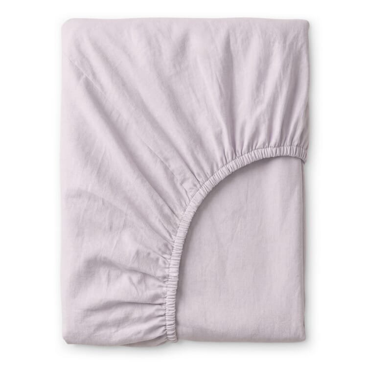 Fitted Sheet, Washed Cotton, Lilac