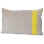 Housse de coussin en lin à rayures Jaune