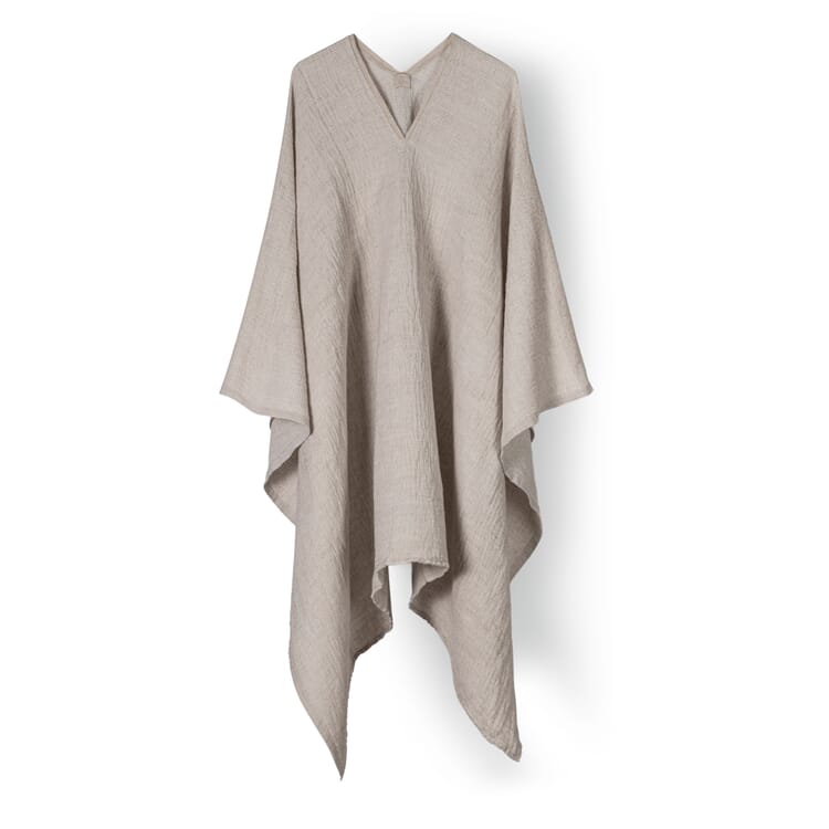 Poncho de bain en piqué gaufré de lin Lyocell