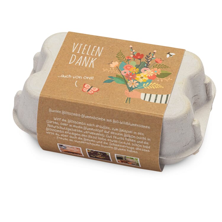 Boules de fleurs dans un coffret cadeau, Merci beaucoup