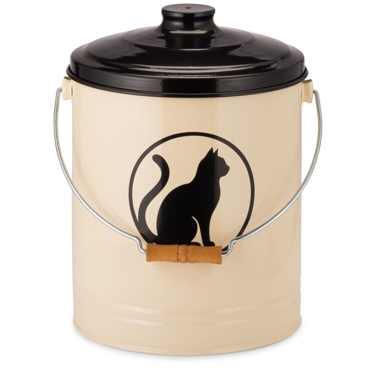 Seau métallique pour nourriture pour chat