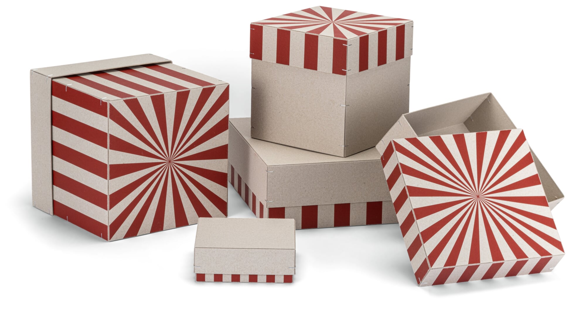 Geschenkboxen Graupappe, 2er-Set