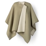 Poncho noruego de lana de cordero Verde grisáceo-natural