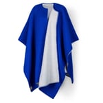 Poncho long norvégien en laine d'agneau Bleu naturel