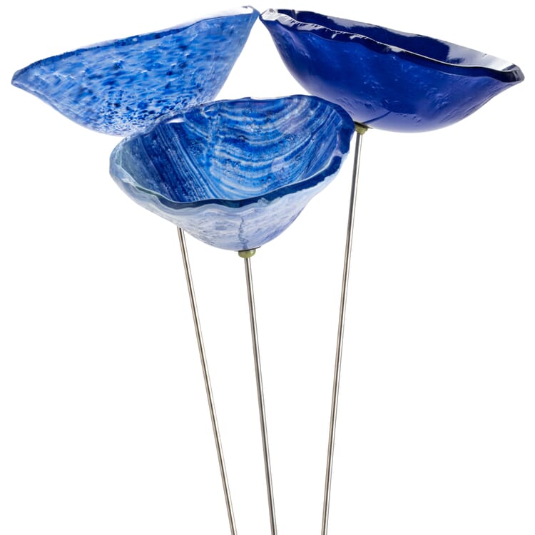 Glasblomster til haven, 3 stk., Blue