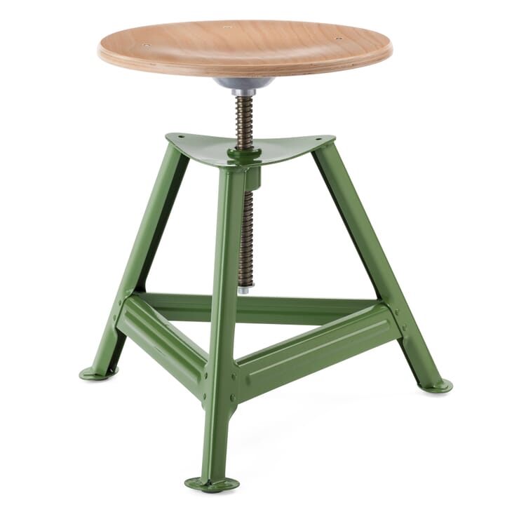 Chemnitz Stool, Height-Adjustable, RAL 6011 Reseda green