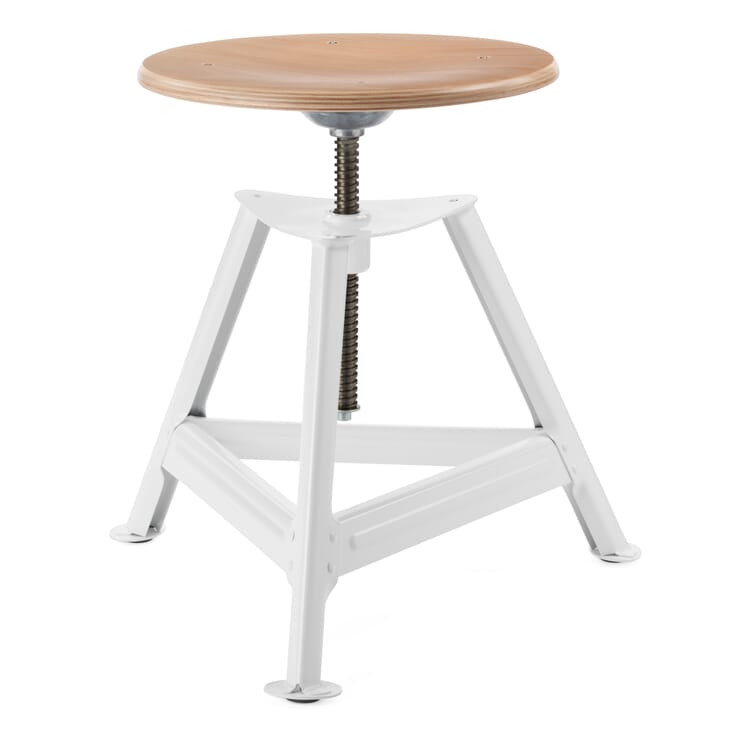 Tabouret Chemnitz, réglable en hauteur, RAL 9016 Blanc signalisation