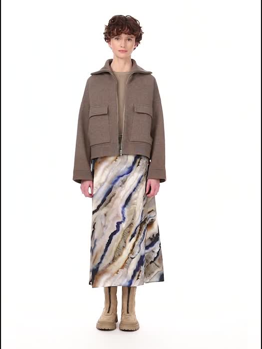 Damen-Hüftjacke Braunmelange, im Video präsentiert