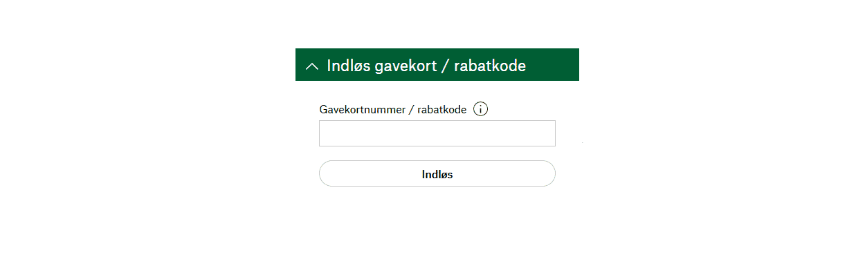 Formularfelt til indløsning af voucher
