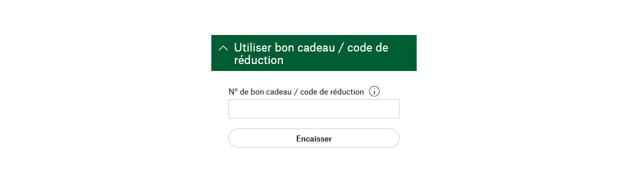 Utiliser un bon d'achat Champ du formulaire