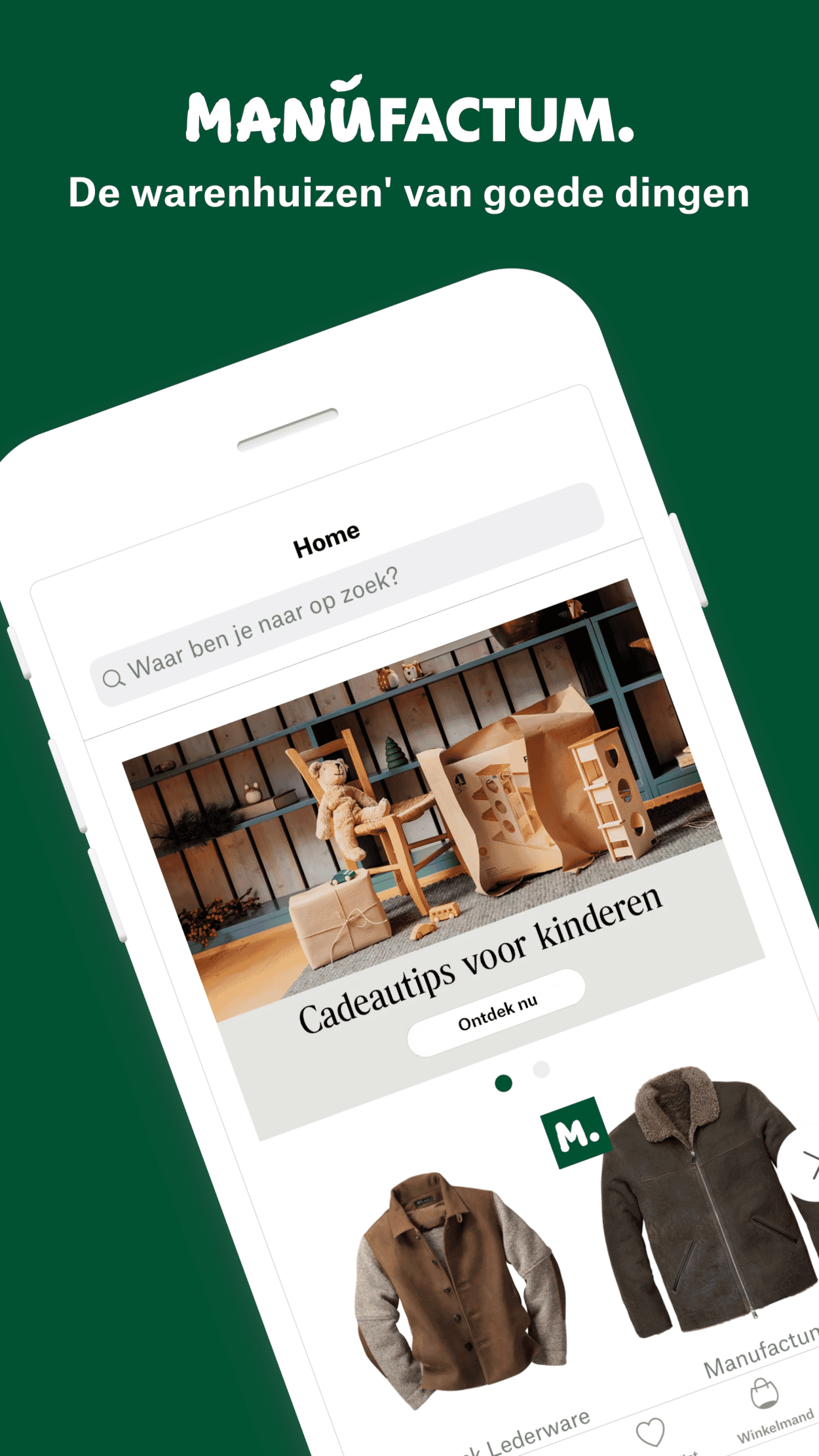 Screenshot van de Manufactum Shopping App voor iPhone
