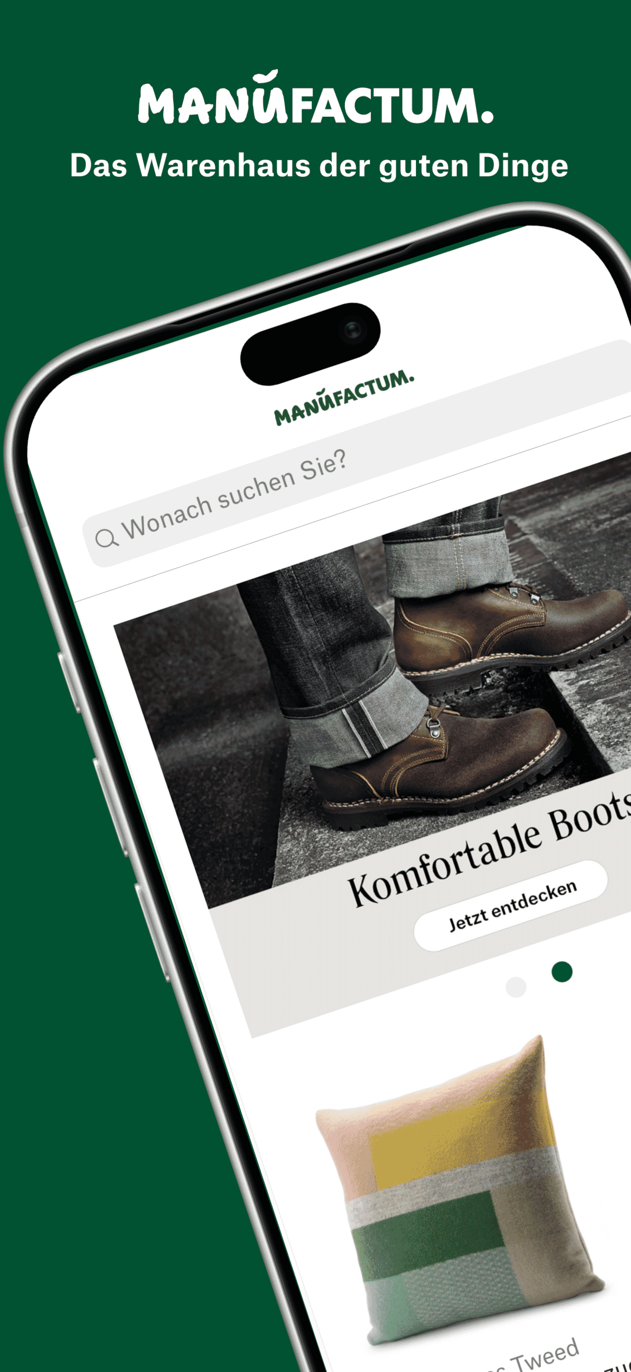 Screenshot der Manufactum Shopping App fürs iPhone
