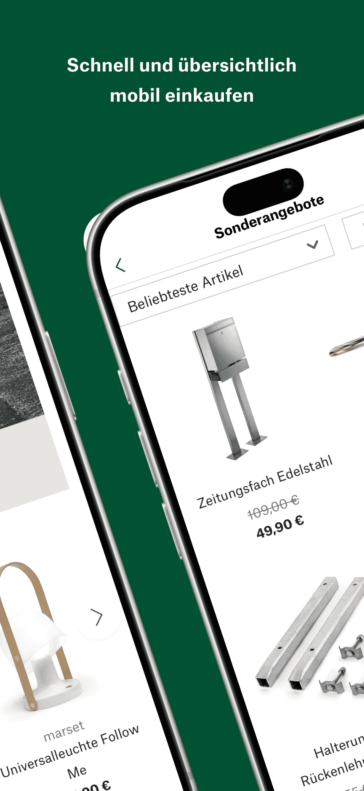 Screenshot der Manufactum Shopping App fürs iPhone