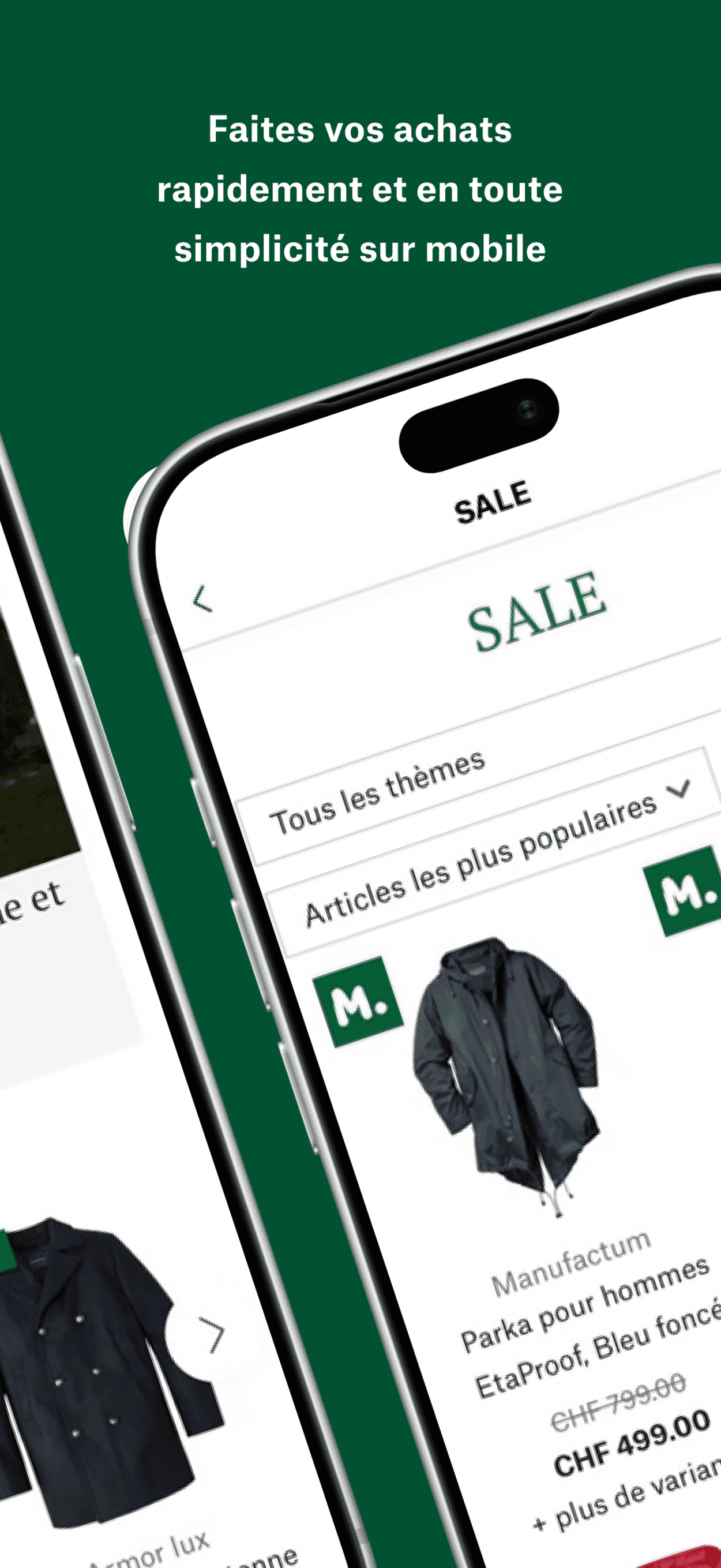 Capture d'écran de l'application Manufactum Shopping pour iPhone