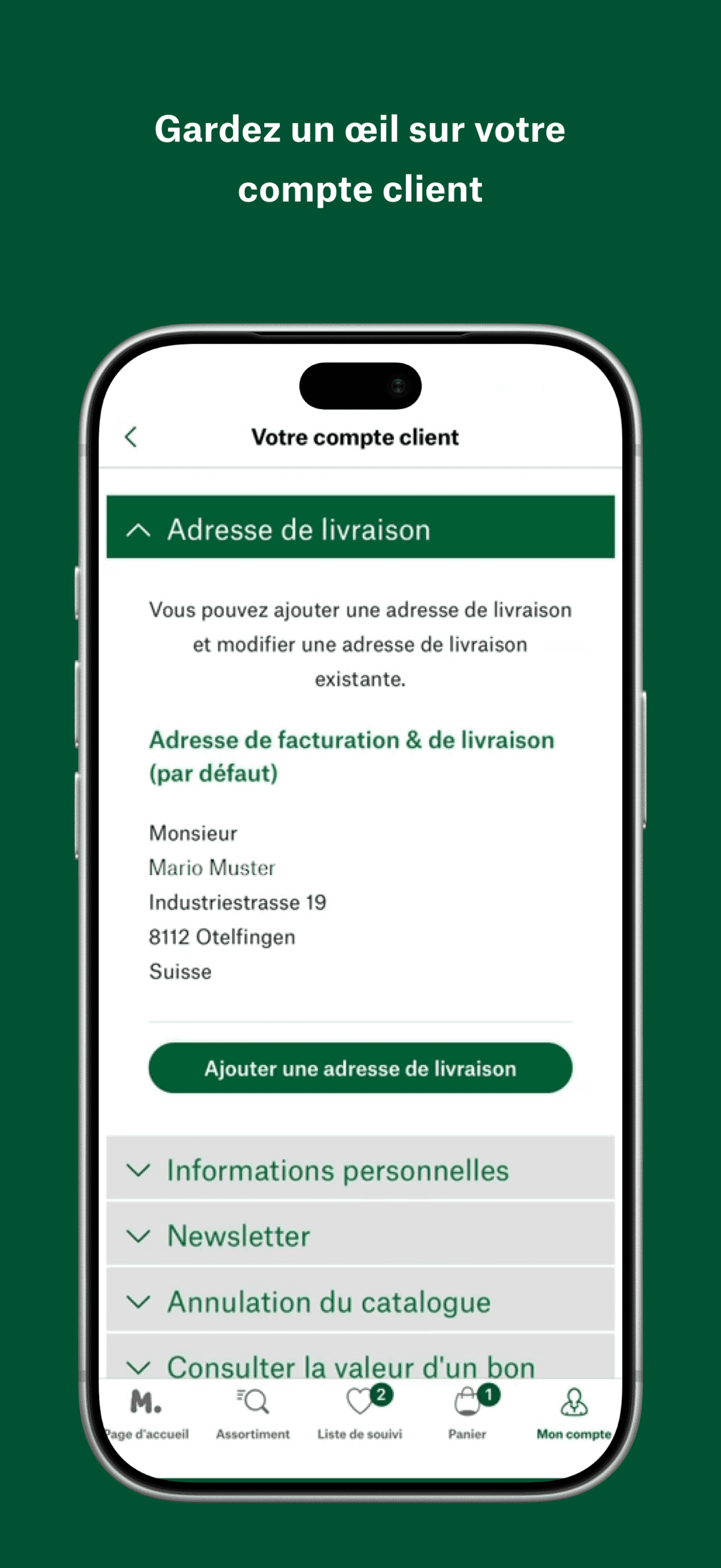 Capture d'écran de l'application Manufactum Shopping pour iPhone