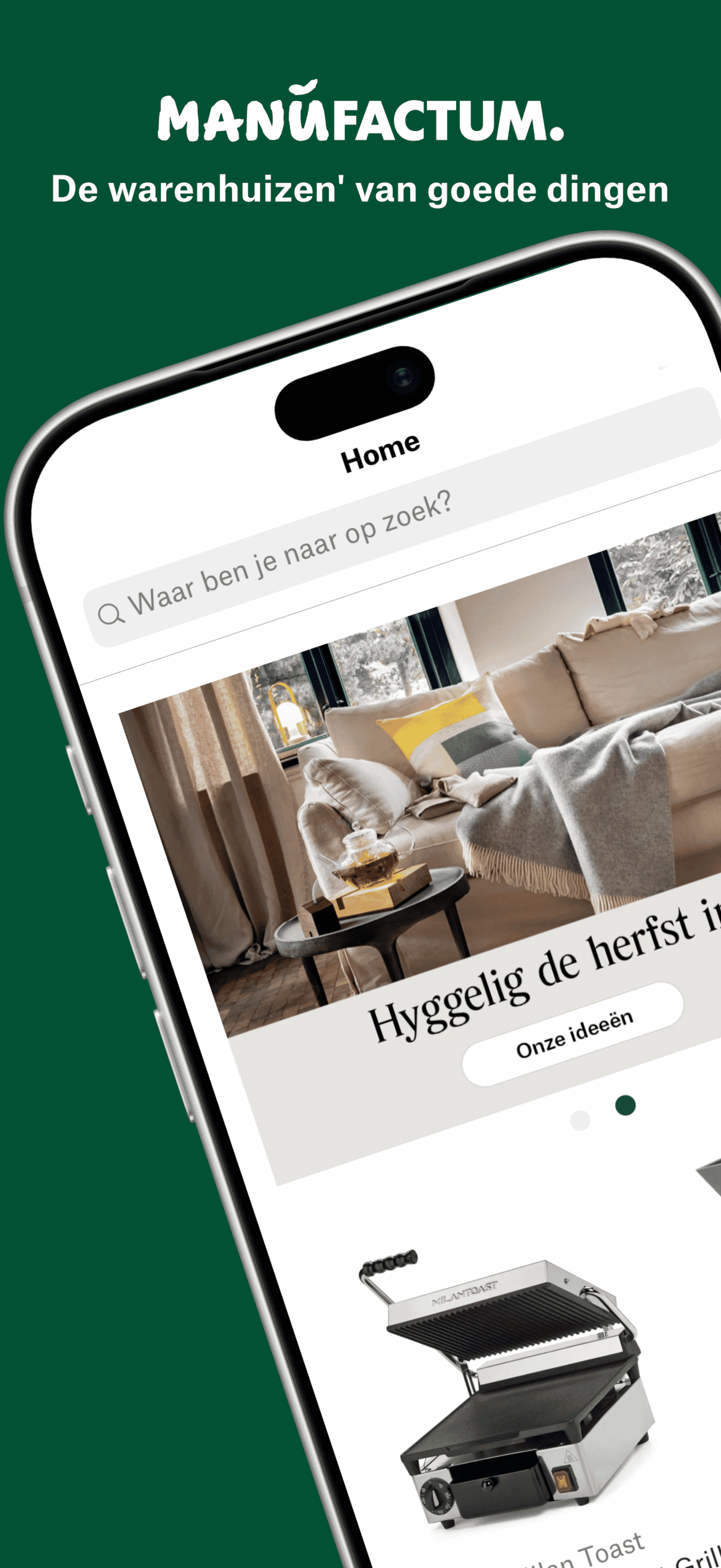 Screenshot van de Manufactum Shopping App voor iPhone