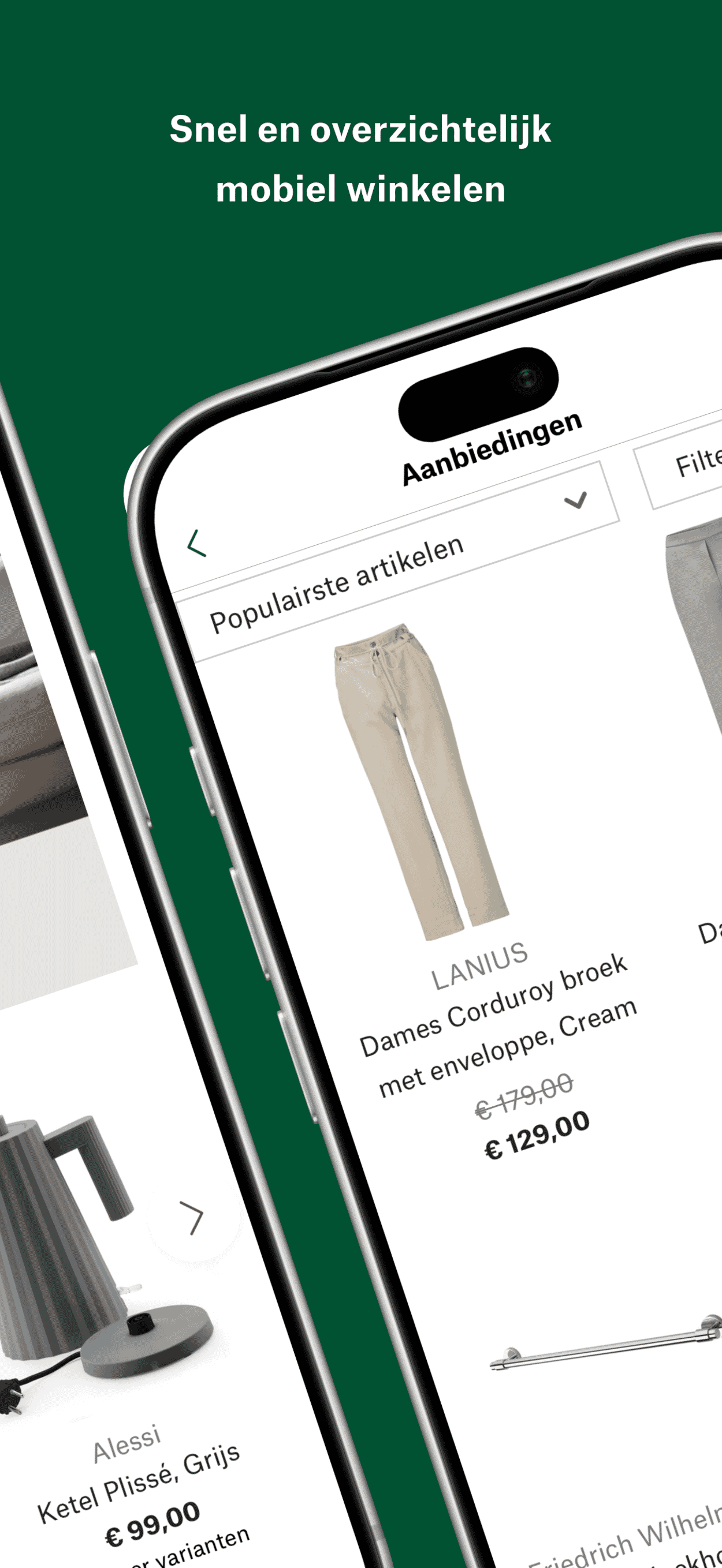 Screenshot van de Manufactum Shopping App voor iPhone