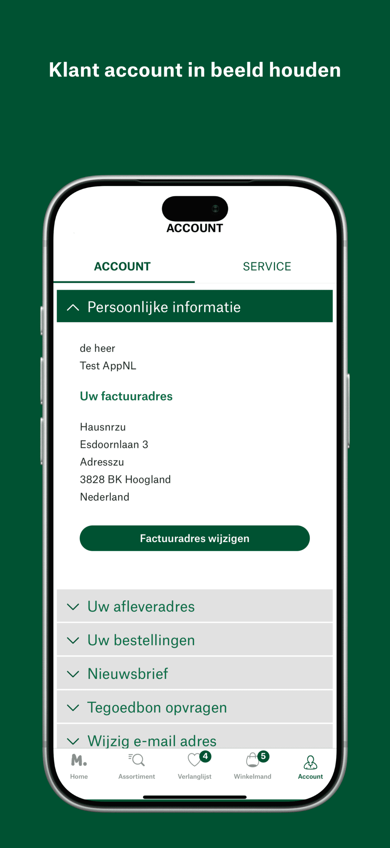 Screenshot van de Manufactum Shopping App voor iPhone