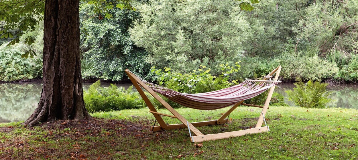 Folding hammock stand ash wood